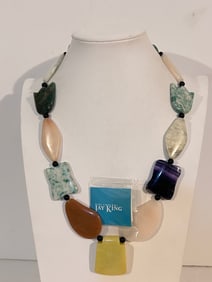 Mine Finds By Jay King Huge Faceted Beaded 925 Necklace 22"