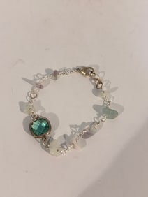 Vintage Sterling Silver bead Bracelet 7"