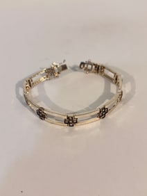 Vintage Sterling Silver Tennis CZ Bracelet 7"