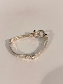 Vintage Sterling Silver Mesh Bracelet 7"