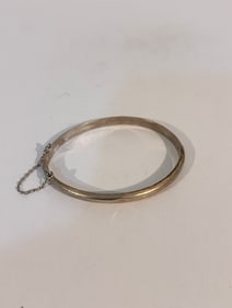 Vintage Sterling Silver hinged Bracelet 7"