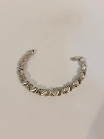 Vintage Sterling Silver XOXO Heart Bracelet 7"