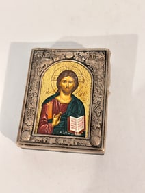 Vintage Sterling Silver 950 Mini religious picture 2 1/4"