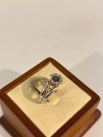 Vintage Sterling Silver Sajan Amethyst Ring sz 8