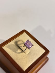 Vintage Sterling Silver gem stone Ring sz 4