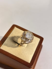 Vintage Sterling Silver CZ Ring sz 8