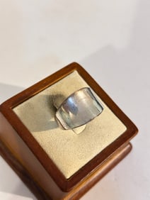 Vintage Sterling Silver Modernist Ring sz 9