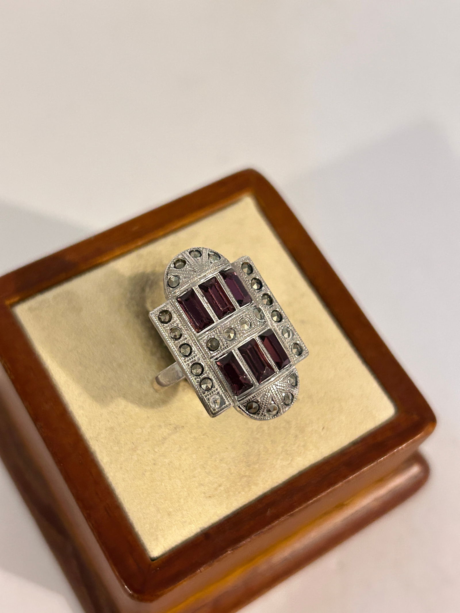 Vintage Sterling Silver Marcasite Ring sz 7 (1 of 5)