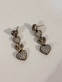 A by JH John Hardy Sterling Silver & 14k Gold heart Earrings