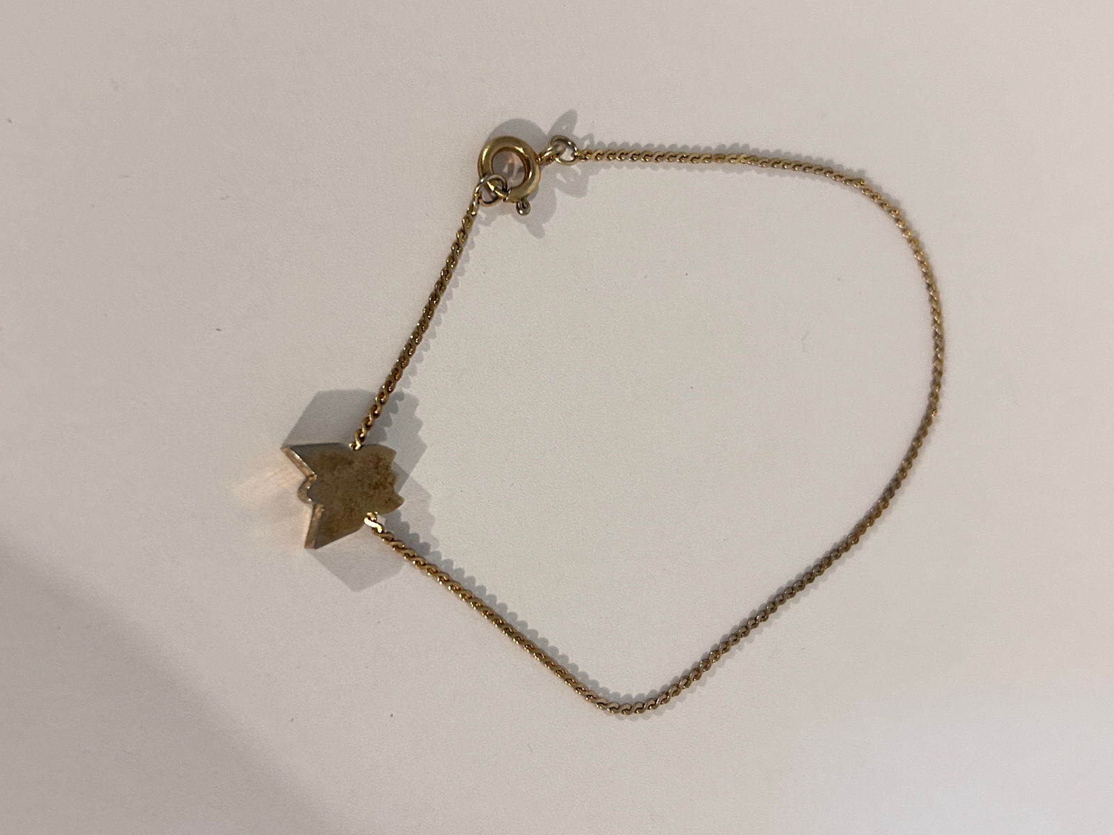 Vintage Gold tone butterfly Bracelet 7"