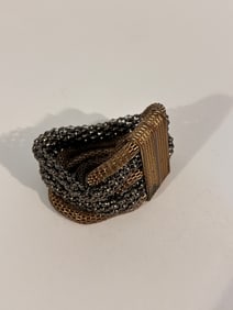 Vintage metal mesh 5 strand Bracelet 7"
