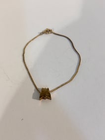 Vintage Gold tone butterfly Bracelet 7"