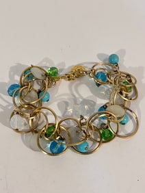 Vintage Graziano gold tone bead Bracelet 8"