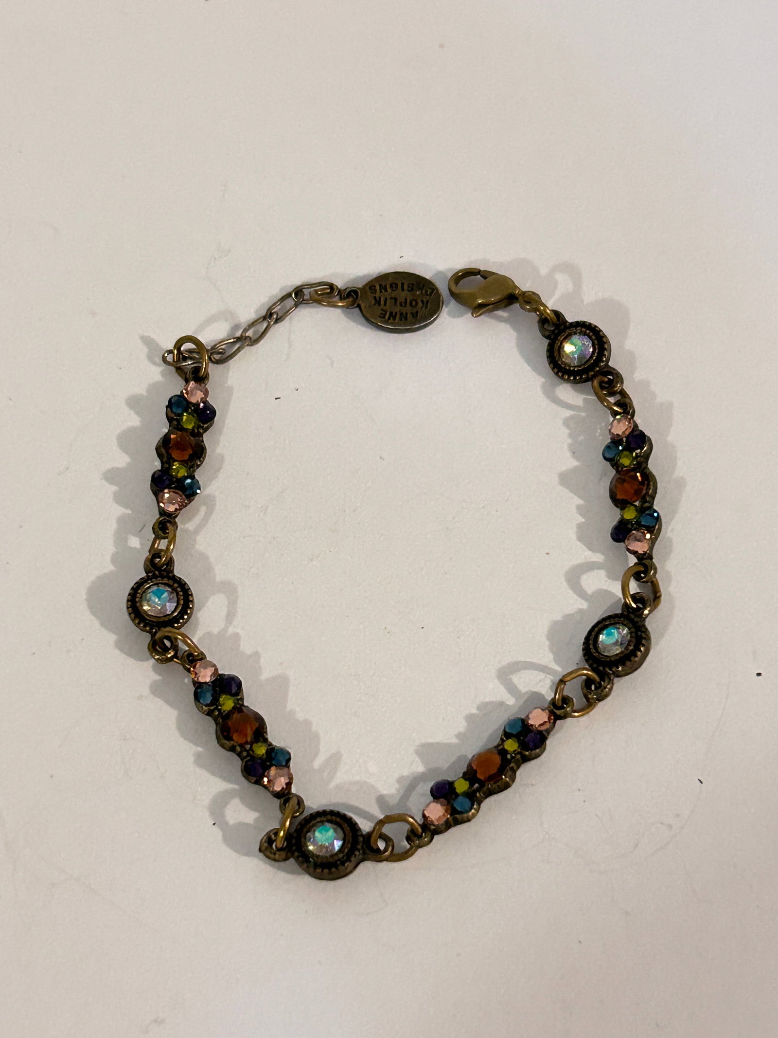 Vintage Ann Koplik Crystal colorful Bracelet 7": Vintage Ann Koplik Crystal colorful Bracelet 7" Please view all photos as they are part of the description and condition of this Item, Feel free to contact me with questions or picture requests! Used 