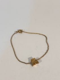 Vintage Gold tone butterfly Bracelet 7"