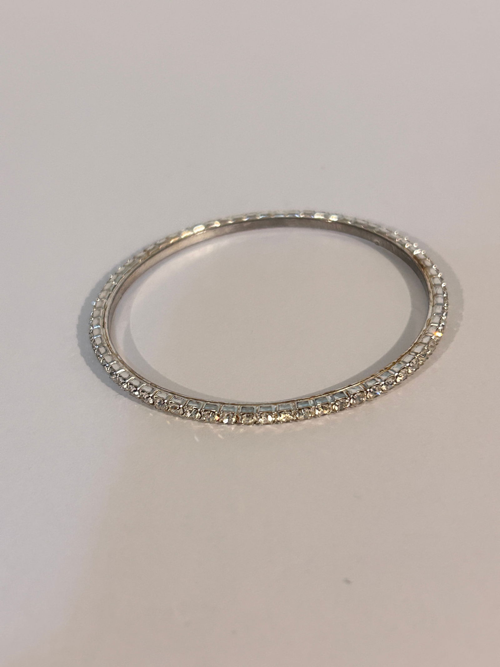 Vintage silver tone rhinestone Bracelet 7" (1 of 3)