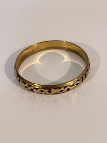 Vintage filigree brass Bracelet 7"