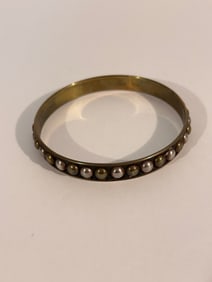 Vintage Brass Collar Bangle Bracelet 7"