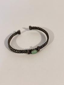 Vintage Sterling Silver Turquoise cuff Bracelet 7"