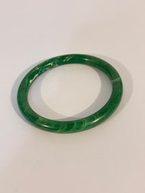 Vintage green swirl Acrylic Bracelet 8"