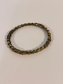 Vintage wire wrap metal bangle Bracelet 8"