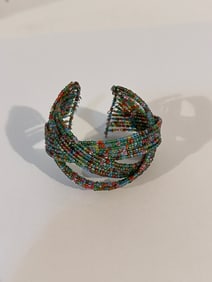 Vintage Stretch Beaded Bracelet 7"