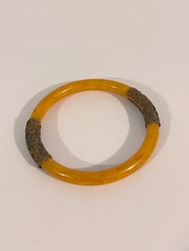 Vintage Butterscotch Acrylic bangle Bracelet 7"