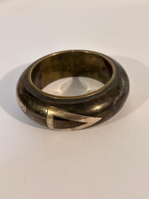 Vintage Wide Brass made in India wide Bracelet 8"