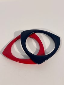 2 Vintage Acrylic triangle Bracelets 7"