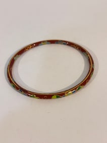 Vintage Chinese Jewelry Cloisonne Enamel Bracelet  7"