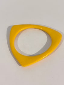 Vintage Yellow Acrylic triagle Bracelet 7"