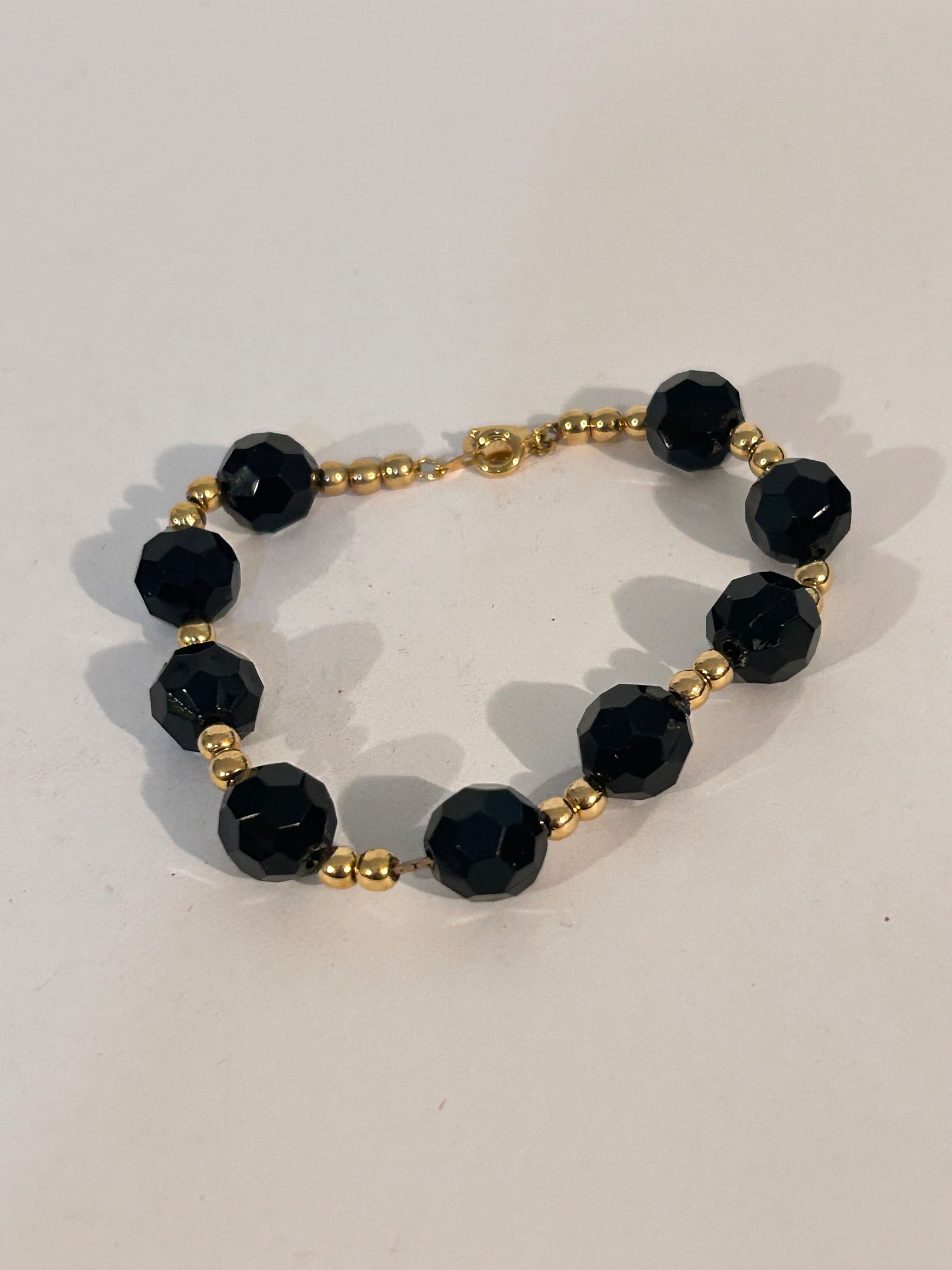 Vintage Park Lane black bead Bracelet 7" (1 of 4)