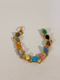 Vintage gold tone costume Bracelet 7"