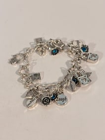 Vintage silver tone charm bracelet Bracelet 8"