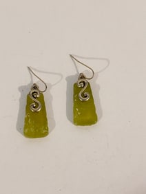 Vintage green Acrylic Earrings