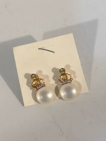 Vintage mother of pearl crown Earrings