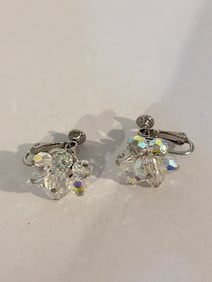 Vintage crystal screw back Earrings