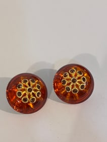 Vintage Acrylic large rhinestone Earrings