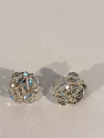 Vintage Silvertone Rhinestone Earrings