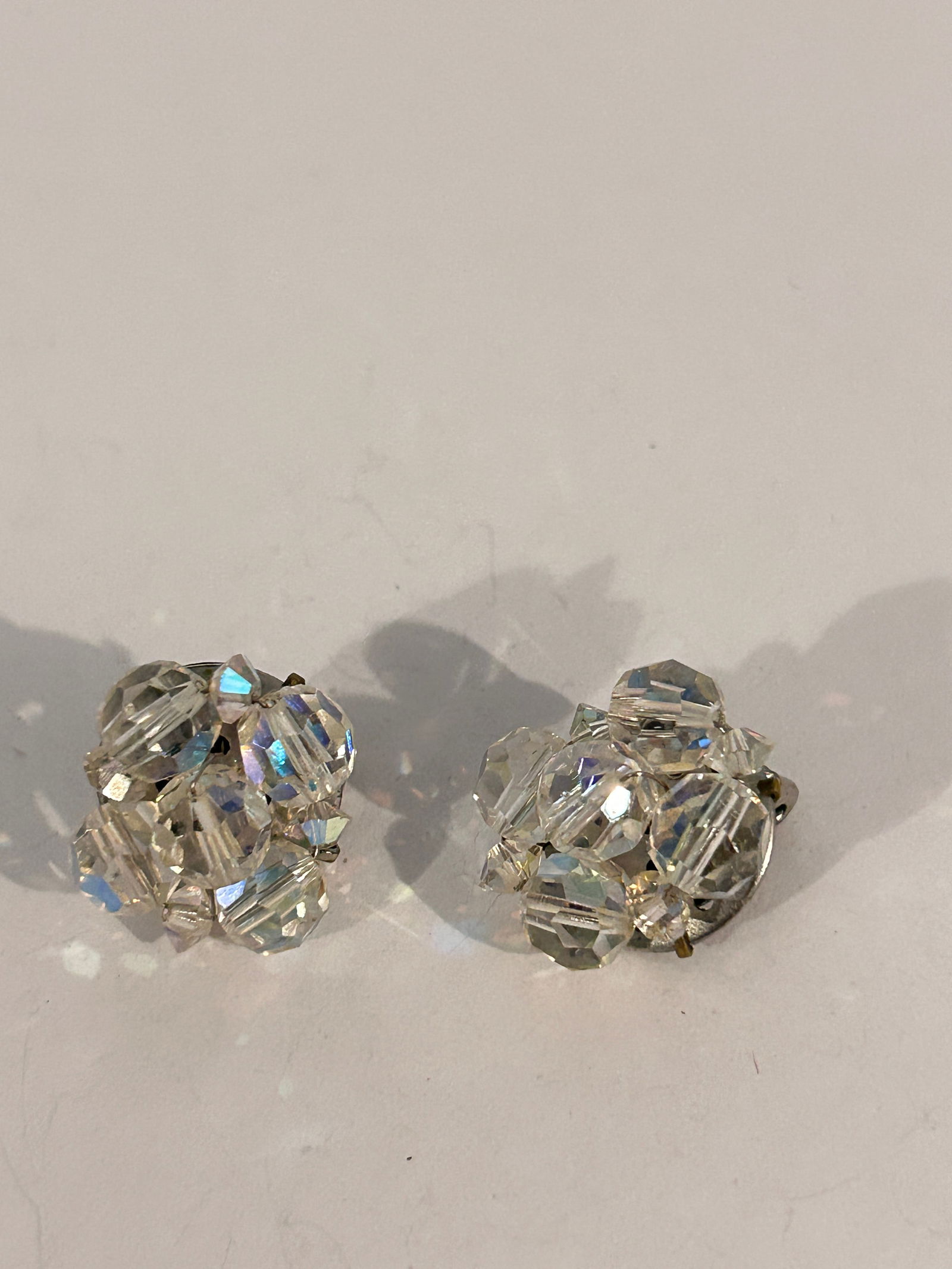 Vintage Silvertone Rhinestone Earrings (1 of 4)