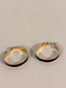 Vintage Monet enamel gold tone Earrings