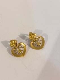 mark twain house gold tone earrings