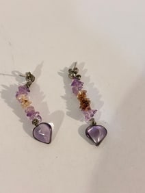 Vintage Amethyst beaded Earrings