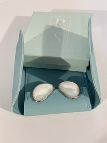 Vintage Ross Simons Sterling silver Mother of pearl mop post New Earrings