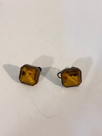 Vintage screw on glass Earrings