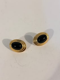 Vintage clip on gold tone post Earrings