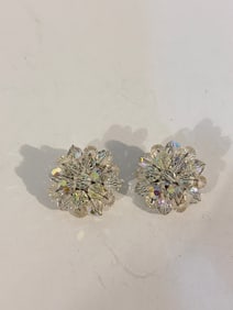 Vintage crystal clip on Earrings