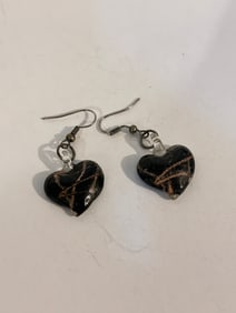 Vintage Murano glass heart Earrings