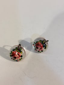 Vintage screw back floral Earrings