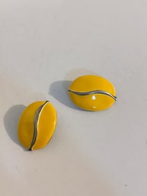 Vintage yellow enamel Earrings